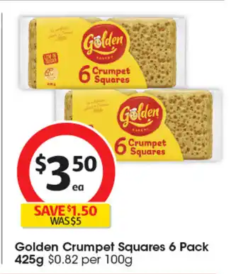 Coles Golden Crumpet Squares offer