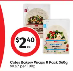 Coles Coles Bakery Wraps offer