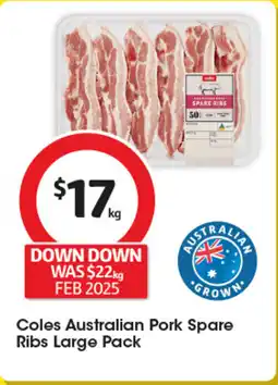 Coles Coles Australian Pork Spare Ribs Large Pack offer