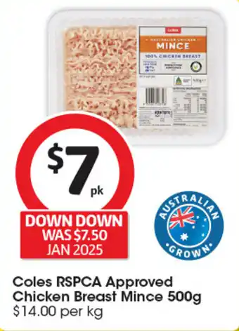 Coles Coles RSPCA Approved Chicken Breast Mince offer