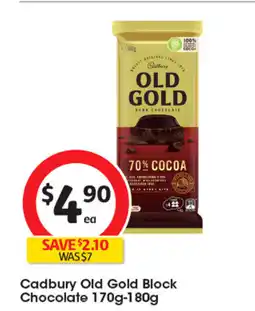 Coles Cadbury Old Gold Block Chocolate offer