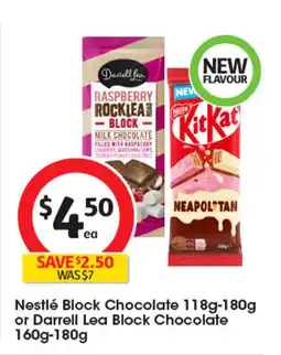 Coles Nestlé Block Chocolate or Darrell Lea Block Chocolate offer