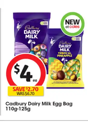 Coles Cadbury Dairy Milk Egg Bag offer