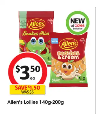 Coles Allen's Lollies offer