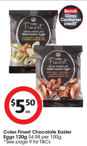 Coles Coles Finest Chocolate Easter Eggs offer