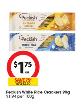 Coles Peckish White Rice Crackers offer