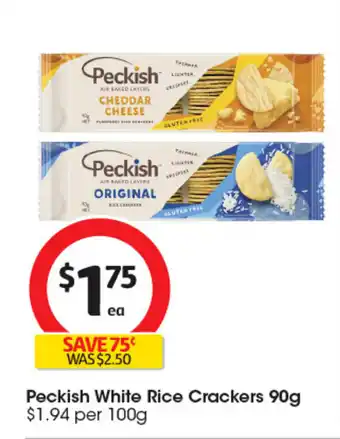 Coles Peckish White Rice Crackers offer