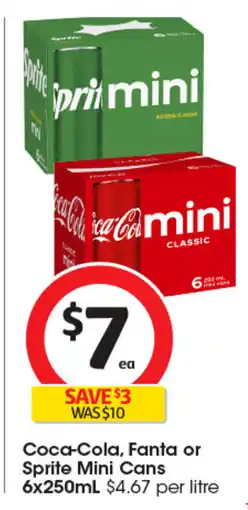 Coles Coca-Cola, Fanta or Sprite Mini Cans offer