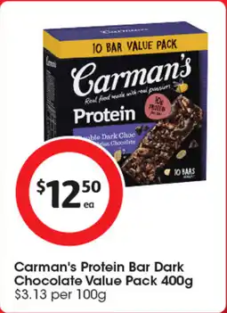 Coles Carman's Protein Bar Dark Chocolate Value Pack offer