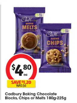 Coles Cadbury Baking Chocolate Blocks, Chips or Melts offer