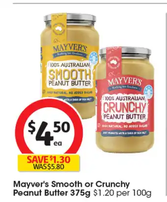 Coles Mayver's Smooth or Crunchy Peanut Butter offer