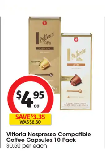 Coles Vittoria Nespresso Compatible Coffee Capsules offer