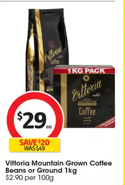 Coles Vittoria Mountain Grown Coffee Beans or Ground offer