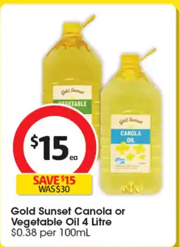 Coles Gold Sunset Canola or Vegetable Oil offer