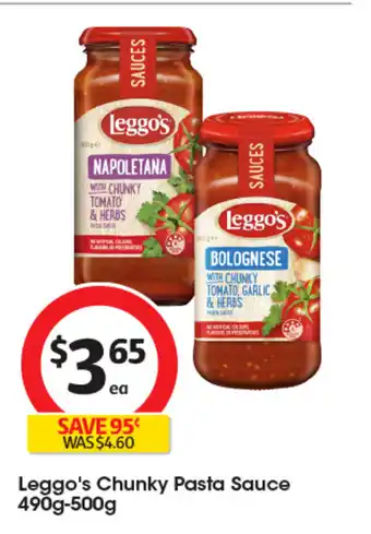 Coles Leggo's Chunky Pasta Sauce offer