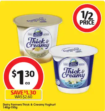 Coles Dairy Farmers Thick & Creamy Yoghurt offer