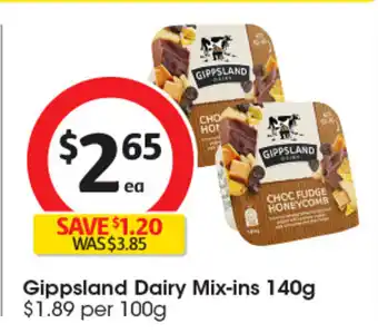 Coles Gippsland Dairy Mix-ins offer