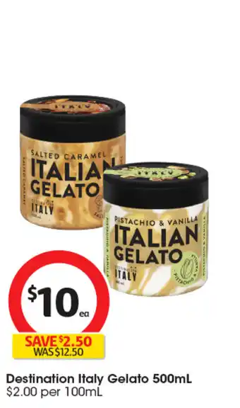 Coles Destination Italy Gelato offer