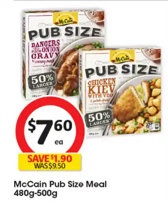 Coles McCain Pub Size Meal offer