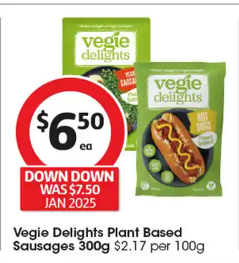 Coles Vegie Delights Plant Based Sausages offer