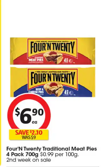 Coles Four'N Twenty Traditional Meat Pies offer