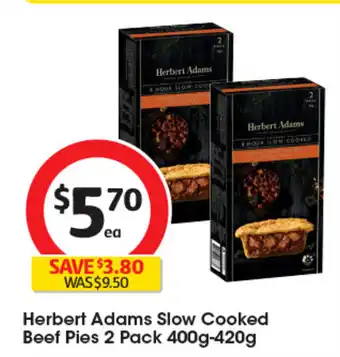 Coles Herbert Adams Slow Cooked Beef Pies offer