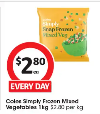 Coles Coles Simply Frozen Mixed Vegetables offer