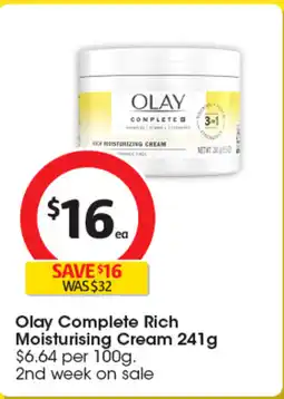 Coles Olay Complete Rich Moisturising Cream offer