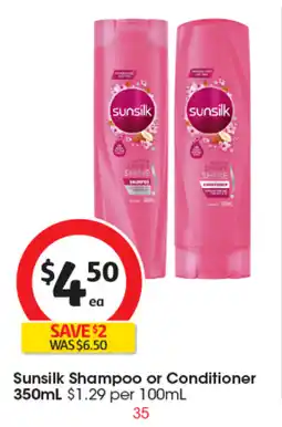 Coles Sunsilk Shampoo or Conditioner offer