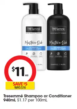 Coles Tresemmé Shampoo or Conditioner offer