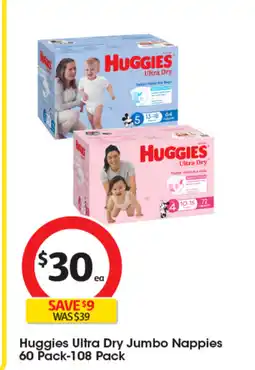 Coles Huggies Ultra Dry Jumbo Nappies offer