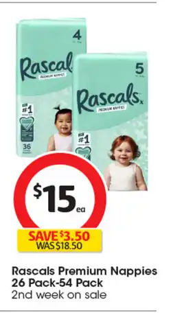 Coles Rascals Premium Nappies offer