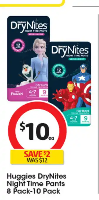 Coles Huggies DryNites Night Time Pants offer