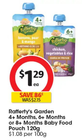 Coles Rafferty's Garden 4+ Months, 6+ Months or 8+ Months Baby Food offer