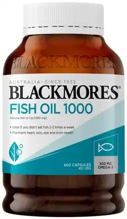 Coles Blackmores Fish Oil 1000mg Capsules 400 Pack^ offer