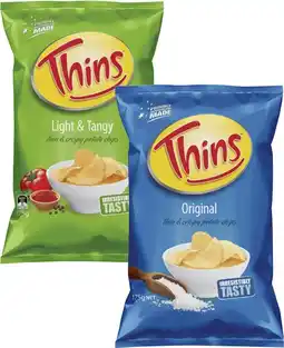 Coles Thins Potato Chips 150g-175g offer