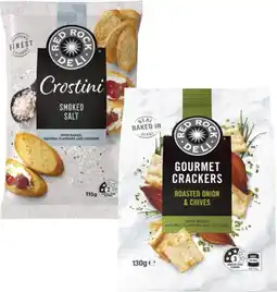 Coles Red Rock Deli Style or Crostini Crackers 115g-135g offer