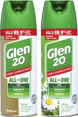 Coles Glen 20 Disinfectant Spray 300g offer