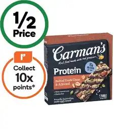 Woolworths Carman’s Protein Bars 150-200g Pk 5 offer