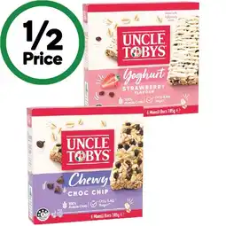 Woolworths Uncle Tobys Muesli Bars 145-185g Pk 5-6 offer