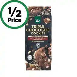 Woolworths Woolworths Soft Baked Cookies Triple Chocolate 210g offer