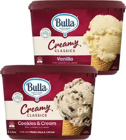 Coles Bulla Creamy Classic 2 Litre offer