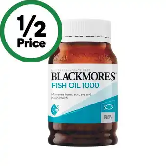 Woolworths Blackmores Fish Oil 1000mg Omega-3 Capsules Pk 200 offer