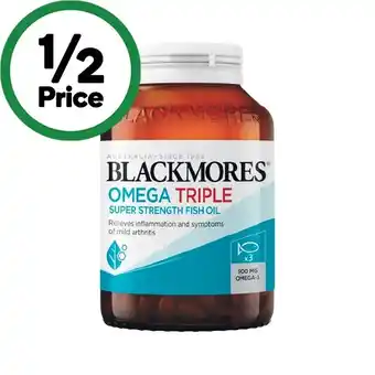 Woolworths Blackmores Omega Triple Super Strength Fish Oil Capsules Pk 60 offer