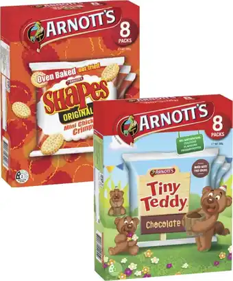 Coles Arnott's Multipacks Shapes Crackers or Tiny Teddy Biscuits 175g-200g offer