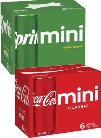 Coles Coca-Cola, Fanta or Sprite Mini Cans 6x250mL offer