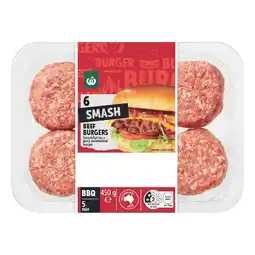 Woolworths Woolworths Australian Beef Smash Burgers 450g Pk 6 offer