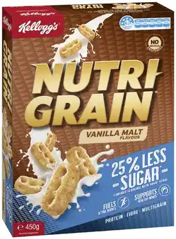 Coles Kellogg's Nutri Grain 25% Less Sugar 450g offer