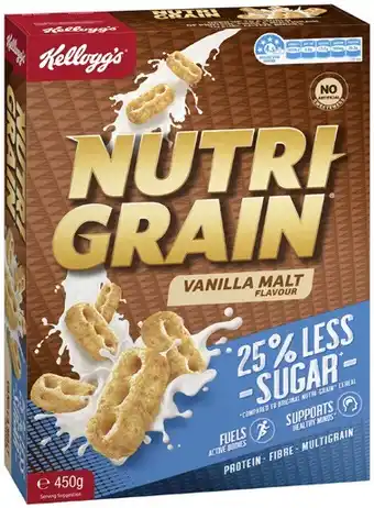 Coles Kellogg's Nutri Grain 25% Less Sugar 450g offer