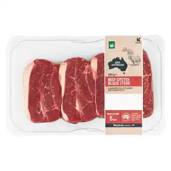 Woolworths Australian Beef Oyster Blade Steak 600g offer